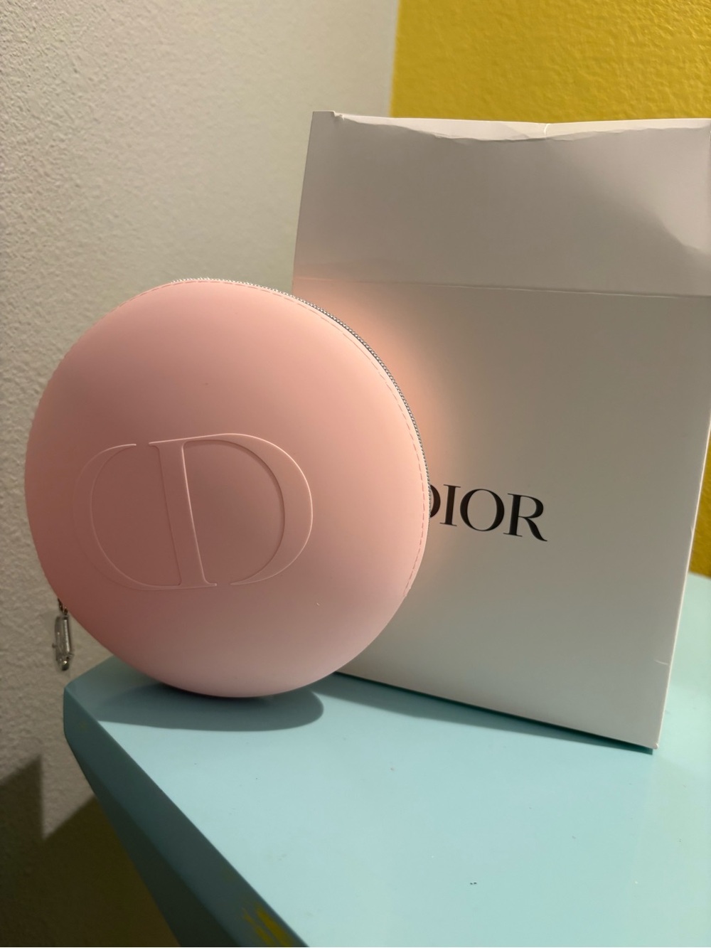 Dior Blush Pink Round Silicone CD Pouch